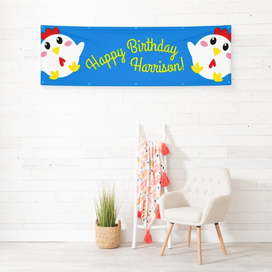 Boerderij van kippen Kinder 1e verjaardag Spandoek (Insitu)