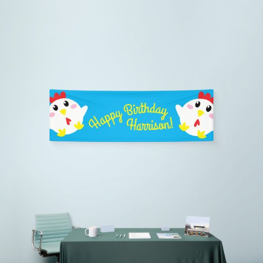 Boerderij van kippen Kinder 1e verjaardag Spandoek (Beurs)