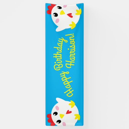 Boerderij van kippen Kinder 1e verjaardag Spandoek (Verticaal)