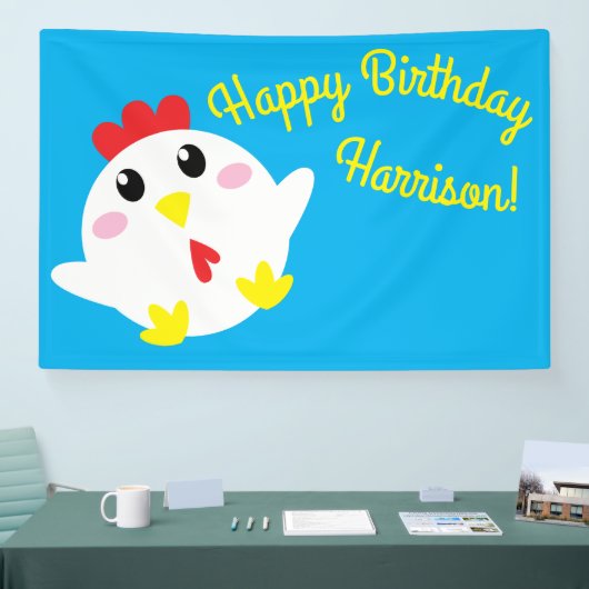 Boerderij van kippen Kinder 1e verjaardag Spandoek (Beurs)