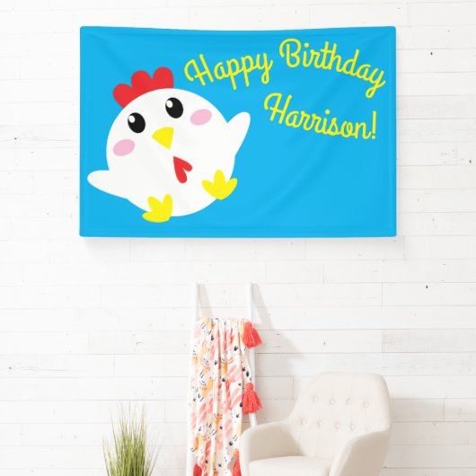 Boerderij van kippen Kinder 1e verjaardag Spandoek (Insitu)