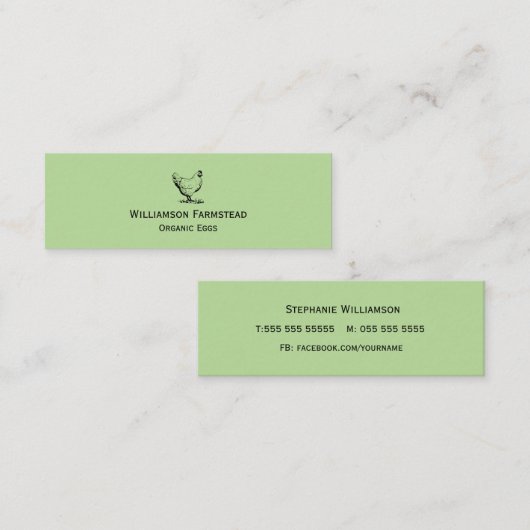 Boerderij van kippen|Landbouwers Markt Organic Egg Mini Visitekaartje (Voorkant / Achterkant)
