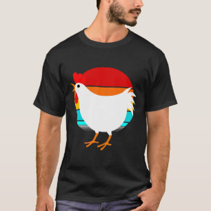 Boerderij van kippen met retro’s t-shirt