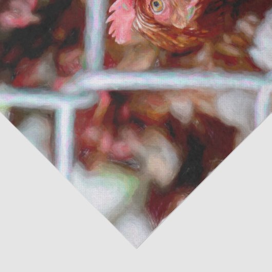 Boerderij van kippen  stijl tissuepapier (Detail)