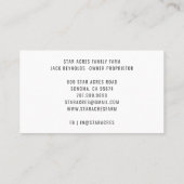 Boerderij van kippen, vers biologisch eieren visitekaartje (Achterkant)