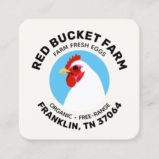 Boerderij van kippen Vers ei Modern Vierkante Visitekaartje (Voorkant)