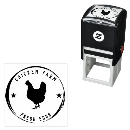 Boerderij van kippen Vers eieren Land Hen, zelfink Zelfinktende Stempel (In situ)
