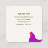 Boerderij van kippen, vers eierretro vierkante visitekaartje (Achterkant)