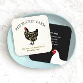 Boerderij van kippen, vers eierretro vierkante visitekaartje