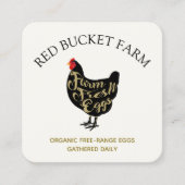 Boerderij van kippen, vers eierretro vierkante visitekaartje (Voorkant)