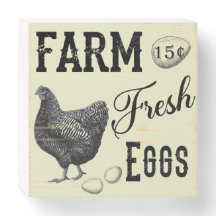  Boerderij van kippen Vers houten bord