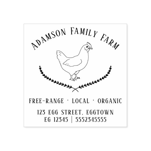  Boerderij van kippen Verse eieren Doos Rubberstempel (Afrduk)