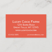 Boerderij van kippen Waterverf van verse eieren ki Visitekaartje (Achterkant)
