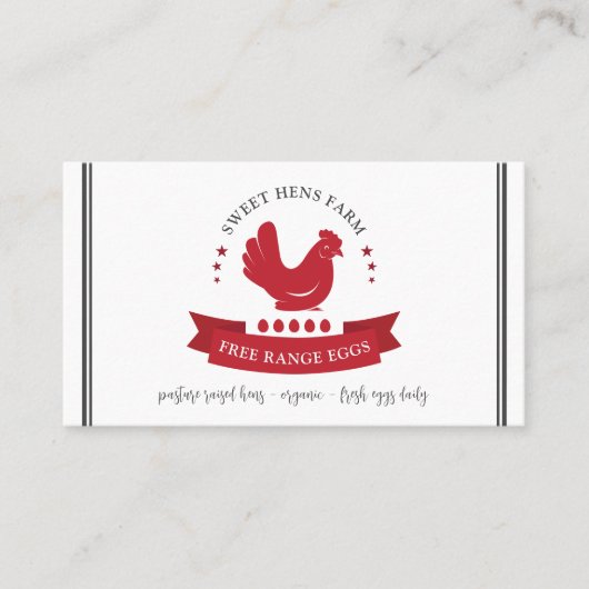 Boerderij van kippeneieren QR-code Visitekaartje (Voorkant)