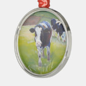 Boerderij van koeien Dierkerstboomversiering Metalen Ornament (Links)