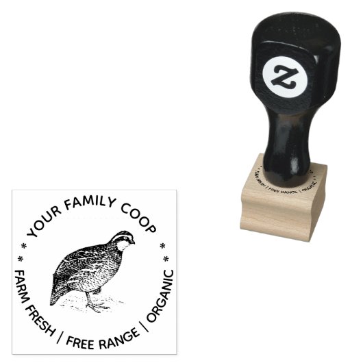 Boerderij van kwarteleitjes rubberstempel (Gestempeld)