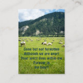 Boerderij van Memorial Keepomwille Sheep Landscape Visitekaartje (Achterkant)