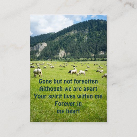 Boerderij van Memorial Keepomwille Sheep Landscape Visitekaartje (Achterkant)