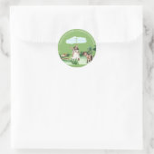 Boerderij van Monogram Baby shower van windmollen Ronde Sticker (Tas)