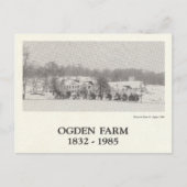 Boerderij van Ogden 1832-1985 Waalse stad New York Briefkaart (Voorkant)