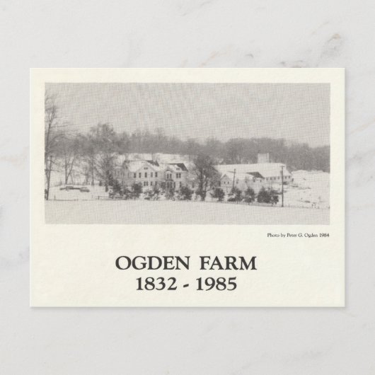 Boerderij van Ogden 1832-1985 Waalse stad New York Briefkaart (Voorkant)