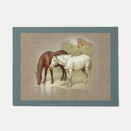 Boerderij van  paarden en huisdieren deurmat