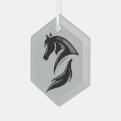 Boerderij van paardenrennen glas ornament (Voorkant links)