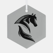 Boerderij van paardenrennen glas ornament (Achterkant)