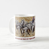 Boerderij van Percheron Draft Horse Wagon Buckboar Koffiemok (Voorkant links)