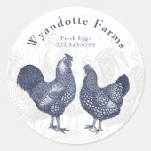 Boerderij van pluimvee Wyandotte Kippen, verse eie Ronde Sticker (Voorkant)