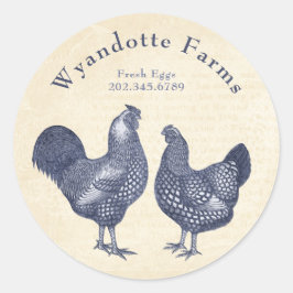 Boerderij van pluimvee Wyandotte Kippen, verse eie Ronde Sticker