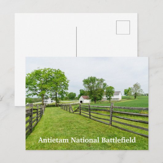 Boerderij van Poffenberger in Antietam Briefkaart (Voorkant / Achterkant)