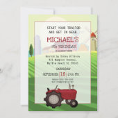 Boerderij van Red Tractor 5th Birthday Kaart (Voorkant)