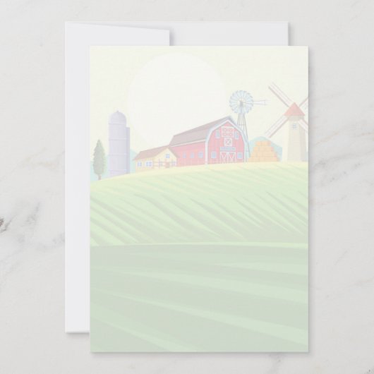 Boerderij van Red Tractor 5th Birthday Kaart (Achterkant)