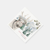 Boerderij van rendieren en bomen | Kerst-feestfees Servet (Hoek)