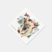 Boerderij van rendieren en bomen | Kerst-feestfees Servet (Hoek)