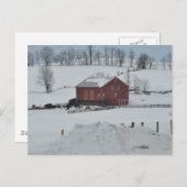 Boerderij van rode schors briefkaart (Voorkant / Achterkant)