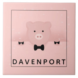 Boerderij van roze reuzenroze reuzel tegeltje