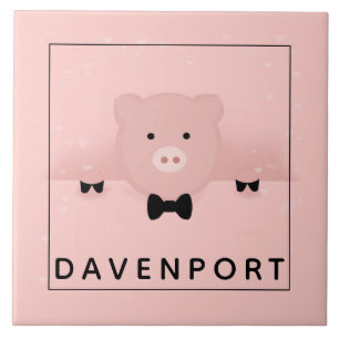 Boerderij van roze reuzenroze reuzel tegeltje