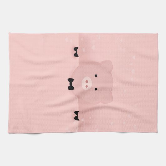 Boerderij van roze reuzenroze reuzel theedoek (Horizontaal)