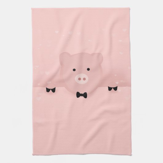 Boerderij van roze reuzenroze reuzel theedoek (Verticaal)