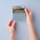 Boerderij van schapen, boer en slager Adverteren f Flyer (Hand)