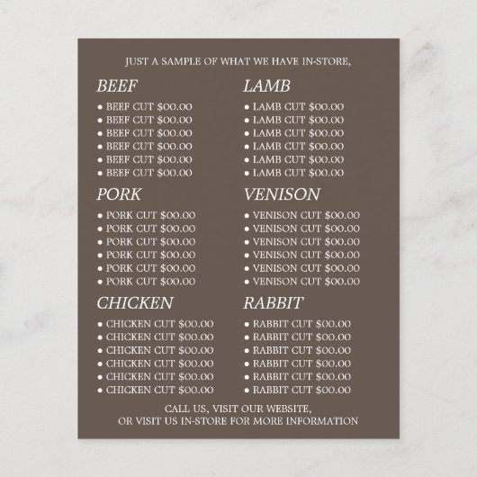 Boerderij van schapen, boer en slager Adverteren f Flyer (Achterkant)