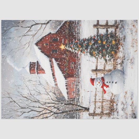 Boerderij van Snowman Tissuepapier (Voorkant)