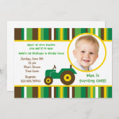 Boerderij van tractor Foto van geboorte Kaart (Voorkant / Achterkant)