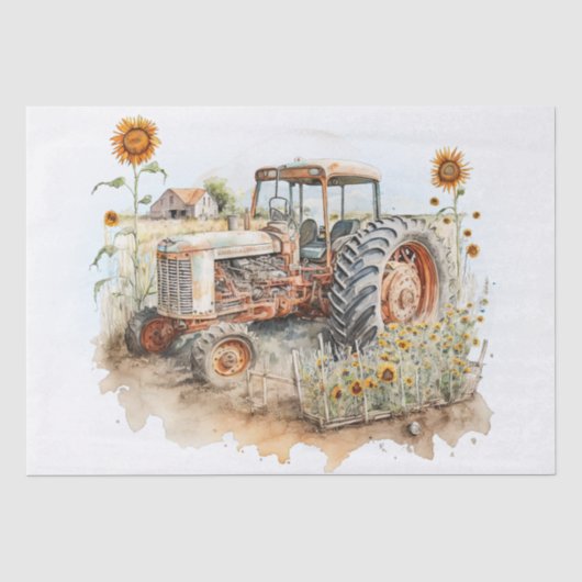 Boerderij van trekkers Zonnebloem Tissuepapier (Voorkant)