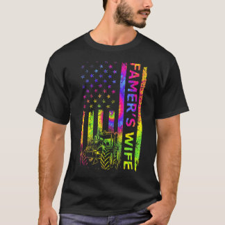 Boerderij van vrouwelijke Amerikaanse vlag Vlag bo T-shirt
