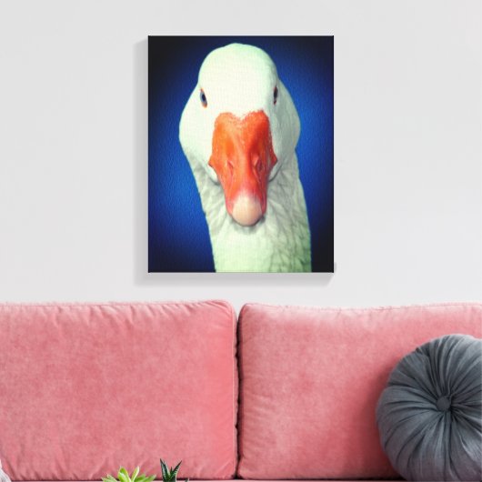 Boerderij van witte gans canvas afdruk (Insitu (Woonkamer))