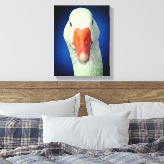 Boerderij van witte gans canvas afdruk (Insitu (Slaapkamer))