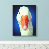 Boerderij van witte gans canvas afdruk (Insitu (Houten vloer))